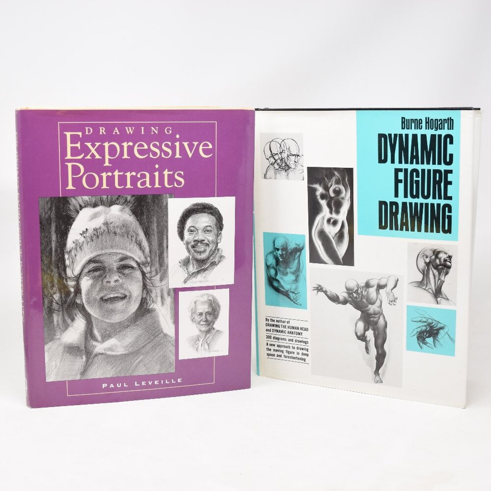 2 Books Dynamic Figure Drawing Expressive Portraits Hardcover Hogarth Leveille